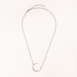 Diamond Pave Crescent Moon Necklace