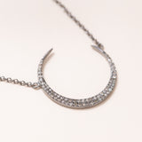 Diamond Pave Crescent Moon Necklace