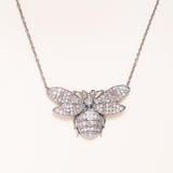 Large Diamond Pave Bee Necklace