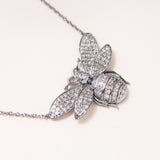 Large Diamond Pave Bee Necklace