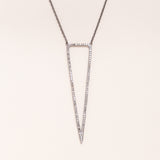 Diamond Pave Elongated Triangle Necklace