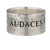 Bold Fortune Sterling Silver Ring - Latin Proverb