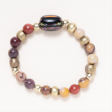 Mookite Jasper, Brass and Fancy African Bead