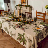 Linen tablecloth SHADY CONIFERS