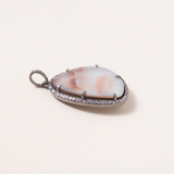 Mabe Pearl Silver & Pave Diamond Pendant