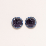 Amethyst Monce Stud Earrings, Silver & Pave Sapphire