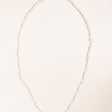 Oval Moonstone with Silver & Diamond Pave Clasp, 17.5” Long