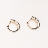 14K Gold, Oxidized Silver & Lab Grown Diamonds Huggie Earrings