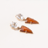 Citrine, Herkimer Diamond & 14K Gold Earrings