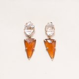 Citrine, Herkimer Diamond & 14K Gold Earrings