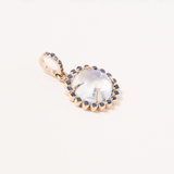 Moonstone, 14 K Gold & Sapphire Pave Pendant