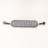 Diamond & Tanzanite, Silver & Cotton Bracelet