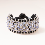 Diamond & Tanzanite, Silver & Cotton Bracelet