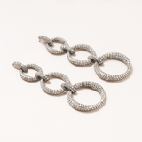 Diamond pave & Silver Earrings
