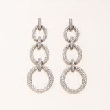 Diamond pave & Silver Earrings