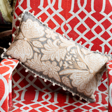 Hand Embroidered Kidney Pillow
