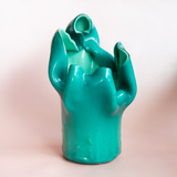 Hand Blown Turquoise Vase