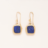 Lapis Lazuli Earrings Set into 22K Gold