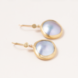 Sea of Cortez Pearl Earrings Set into 22k Gold