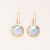 Sea of Cortez Pearl Earrings Set into 22k Gold