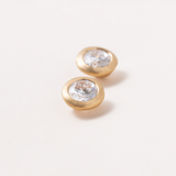 Diamond Studs in 18K Gold. 6mm lab diamonds