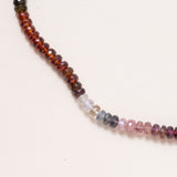 Multi Colored Spinel Necklace with Black Diamond & Rubi Silver Elephant Clasp