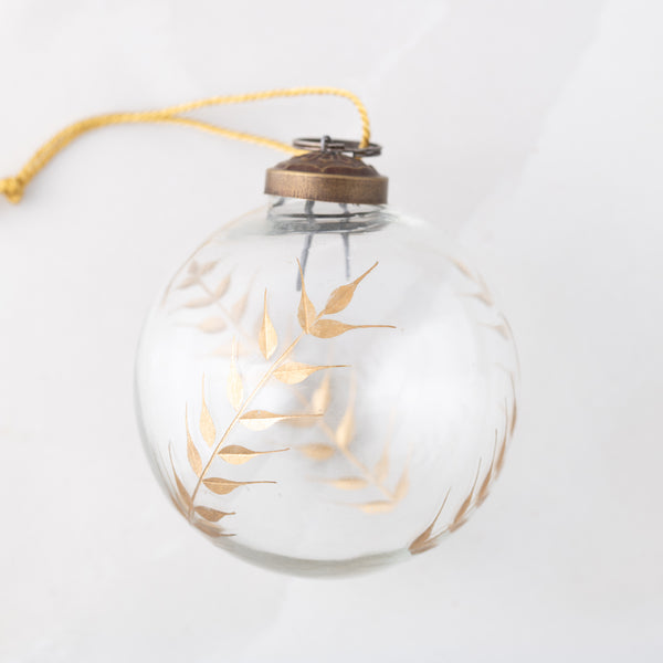 Clear Glass Ball with Cut Gold Rye