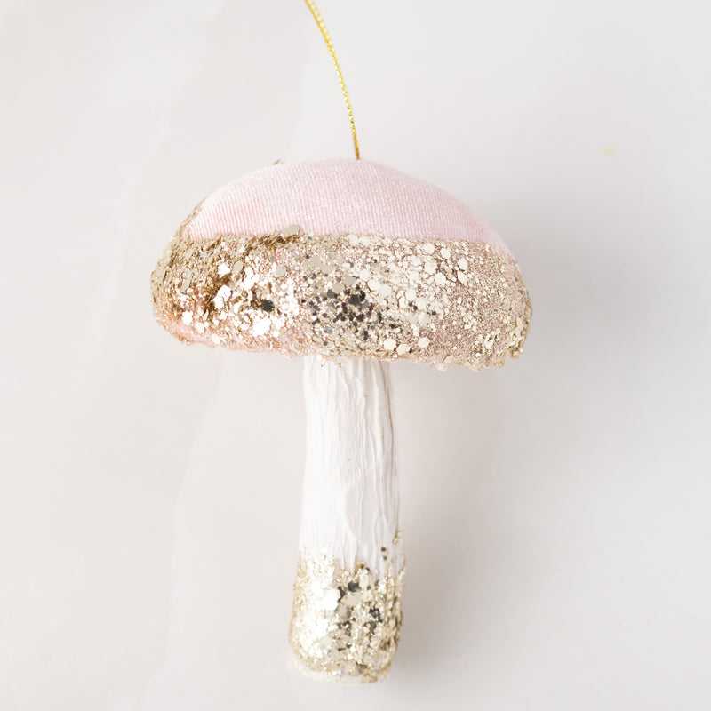 Velvet Mushroom Ornament