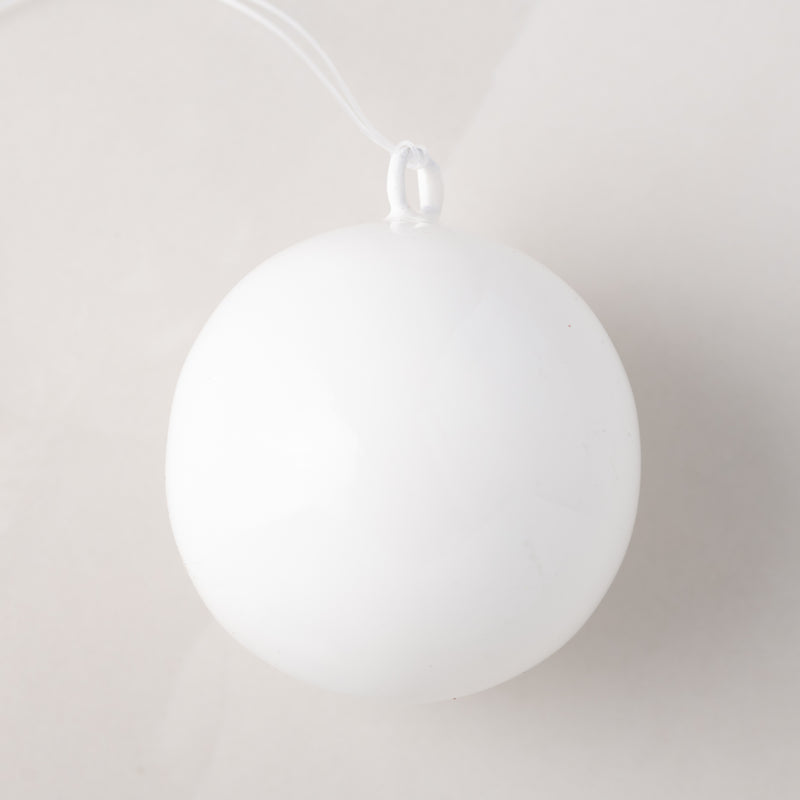 White Enameled Metal Ball