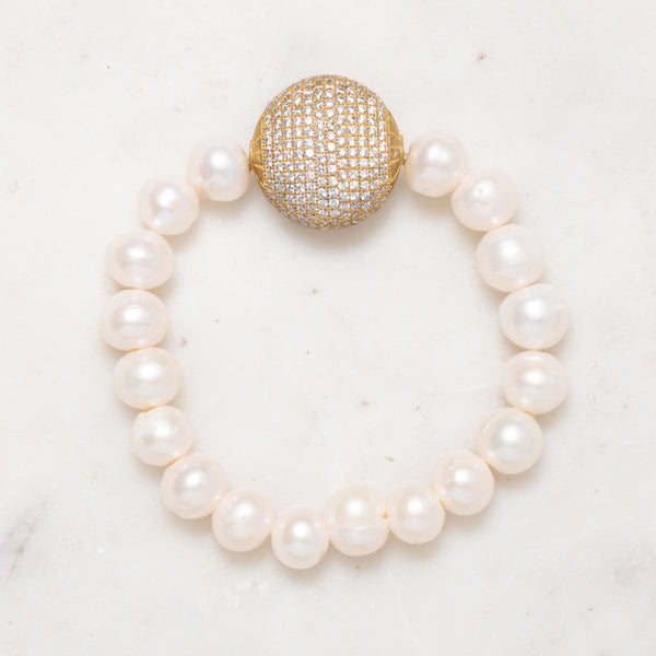 Pearls and CZ Diamonds Bloom Bracelet