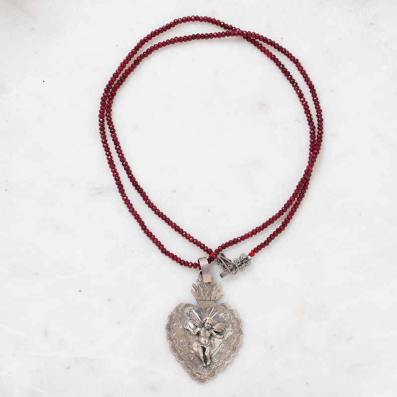 Sacred Heart Ruby Necklace