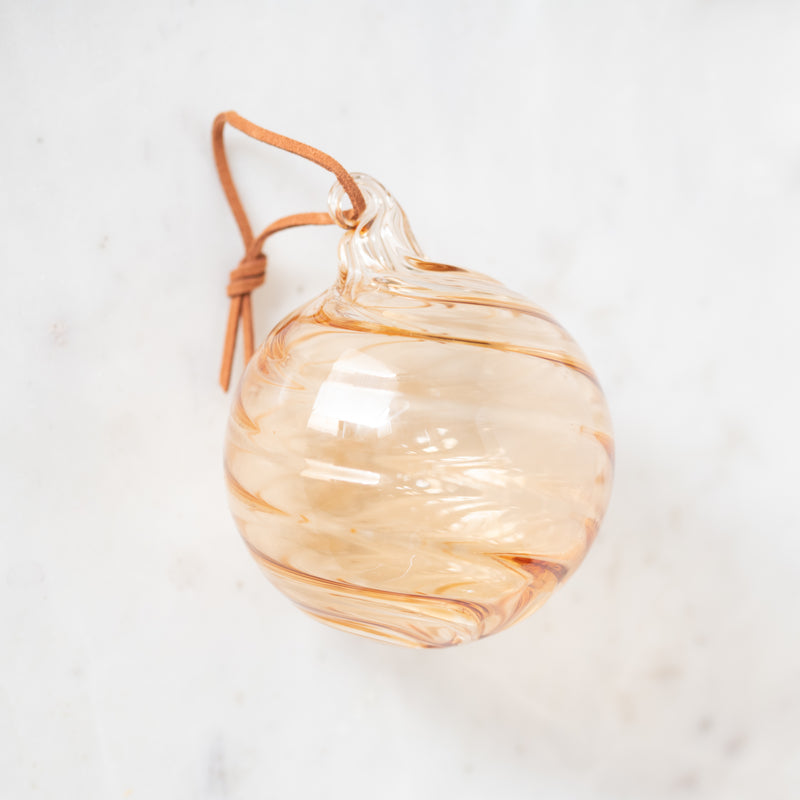 Transparent Brown Swirl Glass Ball