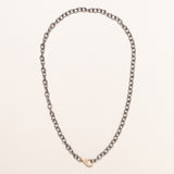 18" Silver Chain with Gold Diamond Clasp