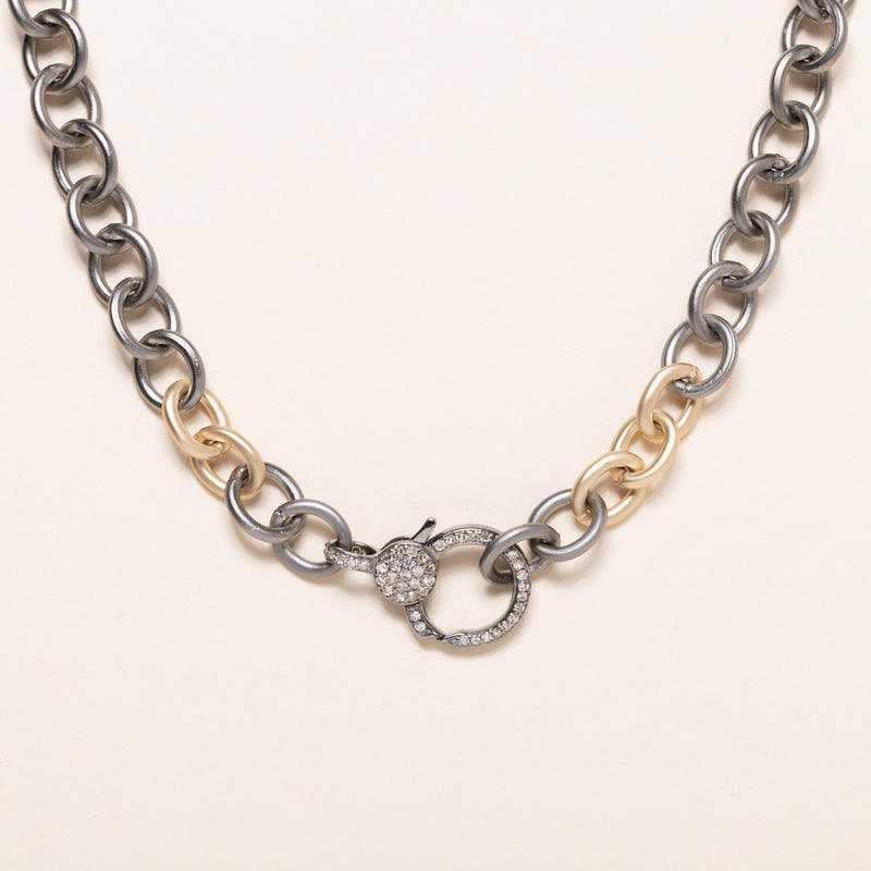 Mixed Metal with Diamond Clasp Chain