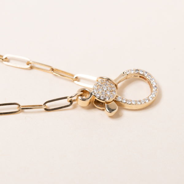 14k Gold Necklace Paper Clip Chain 24"