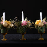 Moonlight Candle Trio Flower Centerpiece