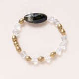 African Brass, Crystal Beads & Tourmaline Bead