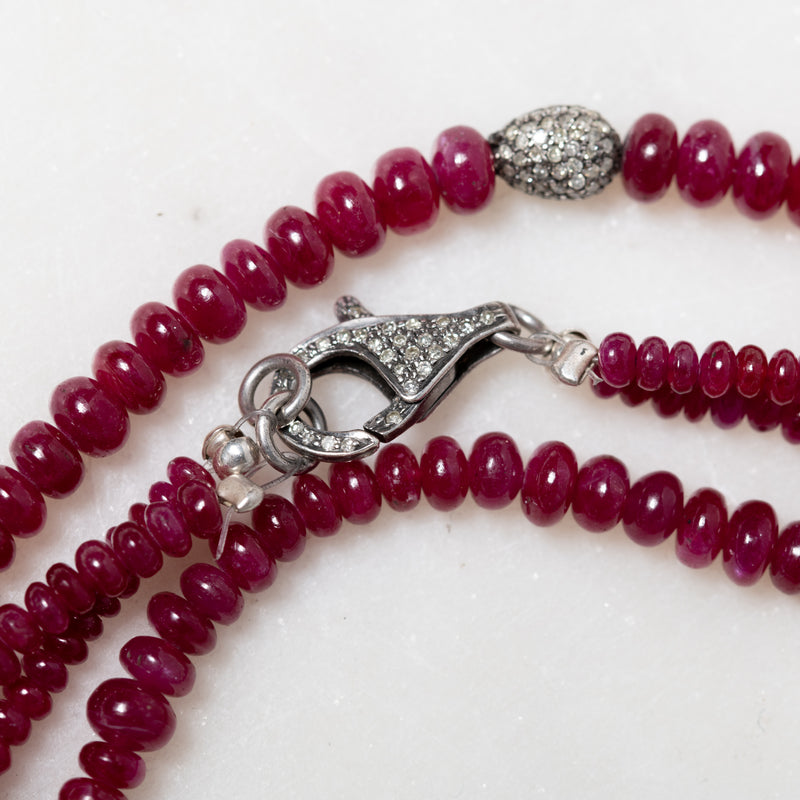 Ruby and Diamond Double Strand Necklace