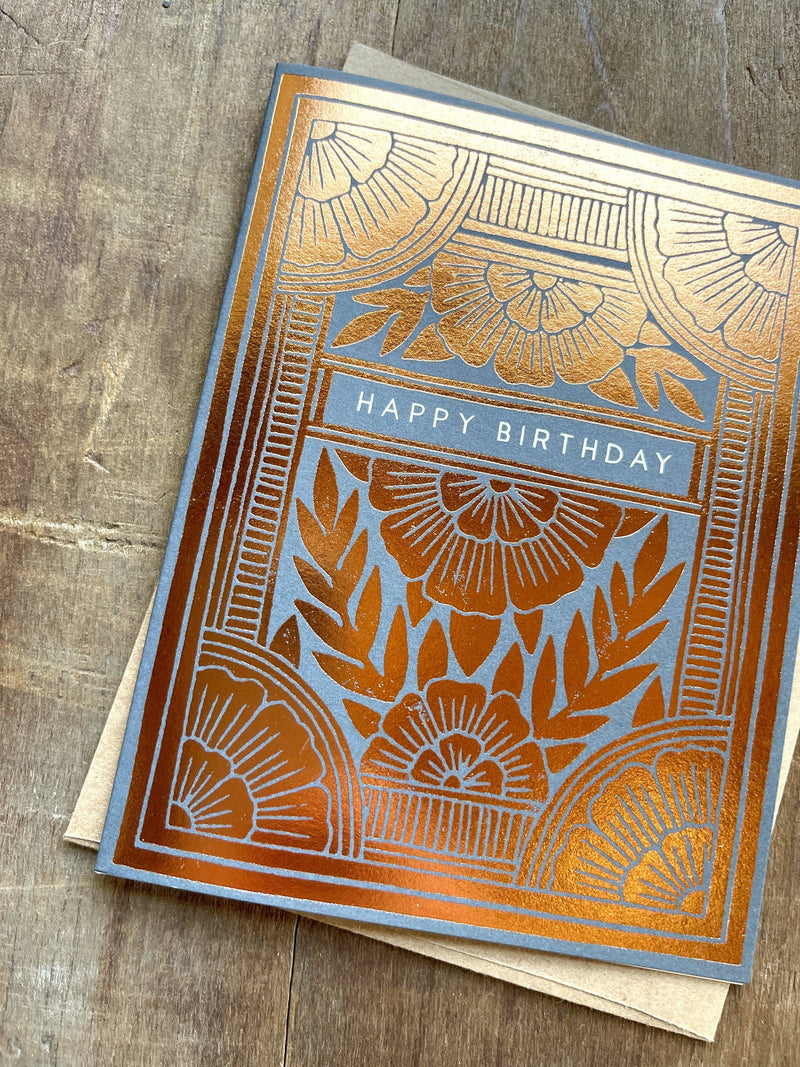 "Happy Birthday" Foil Stamped Cards, FL44