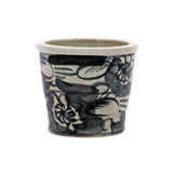 Black SIlla Orchild Pot Twisted Flower