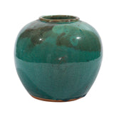 Vintage Dark Green Jar Round