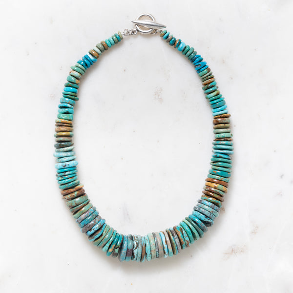 Turquoise Necklace with Silver Clasp