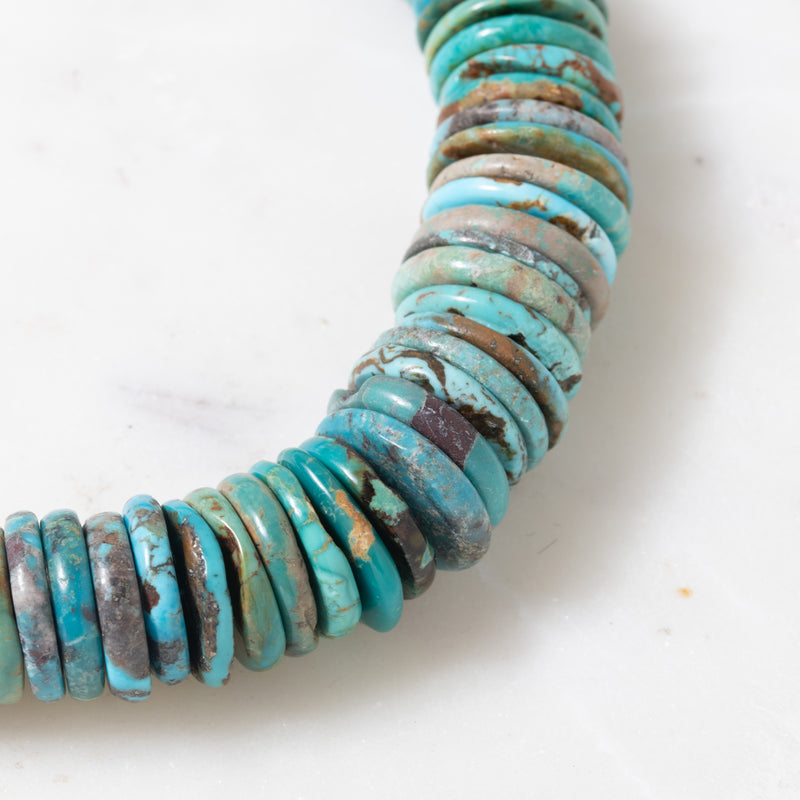 Turquoise Necklace with Silver Clasp