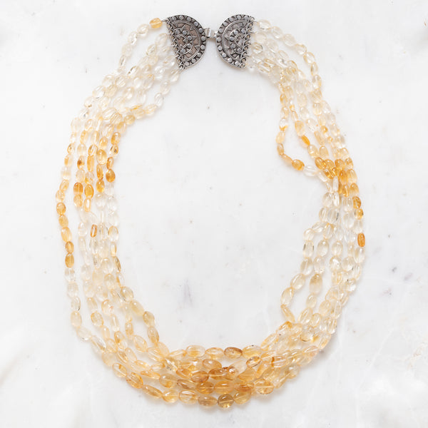 Citrine Necklace with Silver clasp