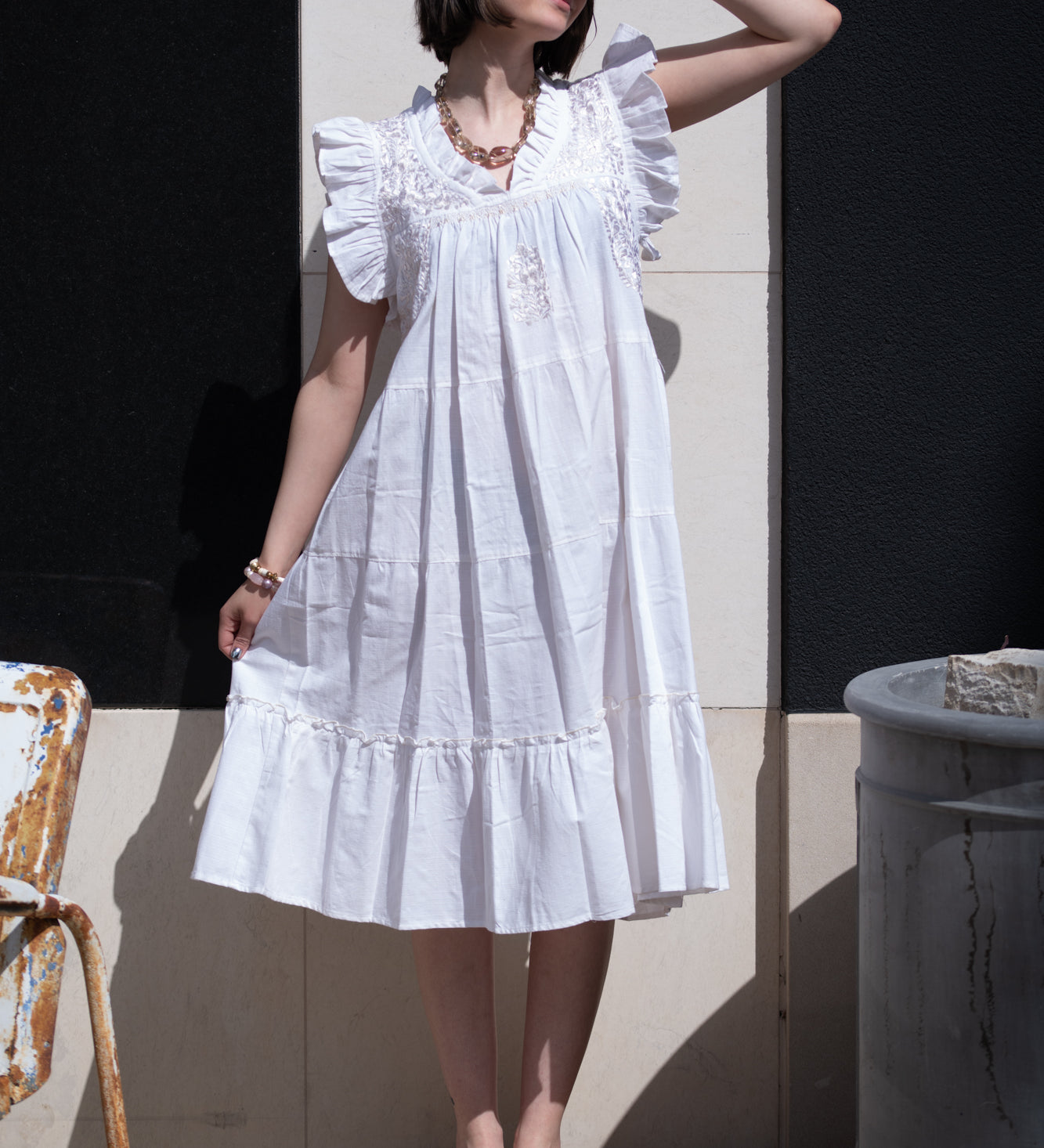 Embroidered Cotton Dress