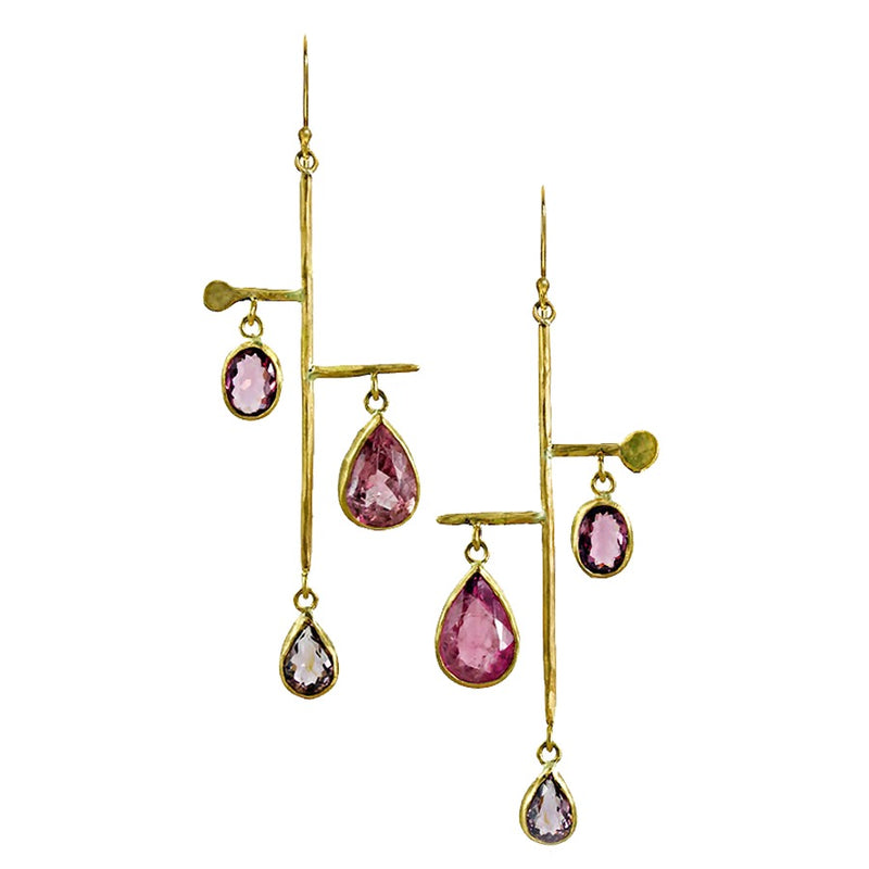 pink tourmaline mobile Margery hirschey earrings 