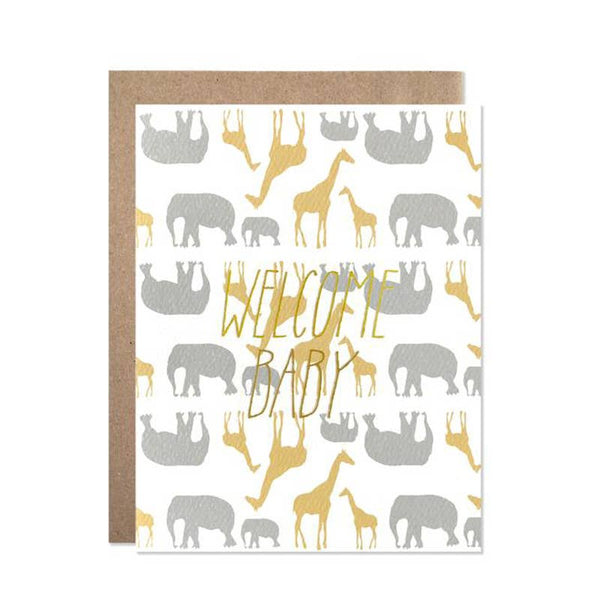 Baby Safari Gold Foil Card