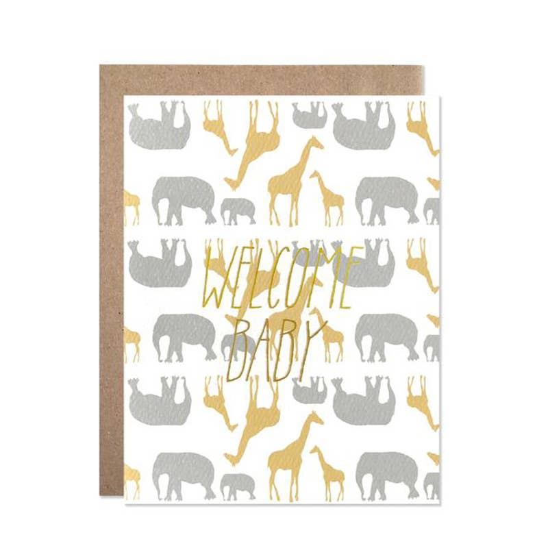 Baby Safari Gold Foil Card