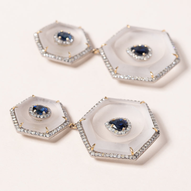 crystal and sapphire earrings 