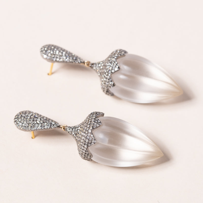 Quartz Crystal Pave Earrings